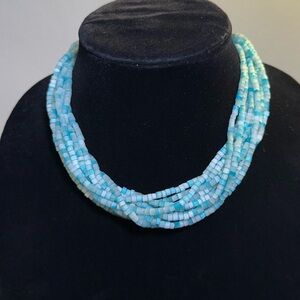 Vintage Multi-Strand Blue Glass Bead Necklace – Coro